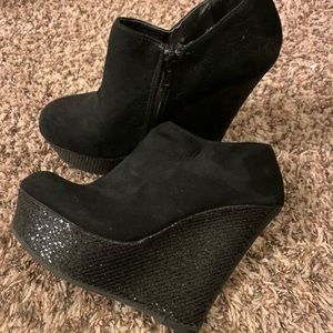 High wedge booties